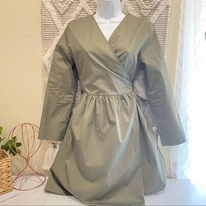 COS olive green wrap dress size 4